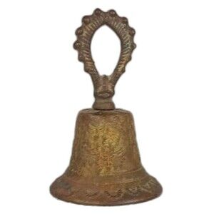 Antique Mission Bell Bronze 19th Century Church Bell With Handle 5 in Tall